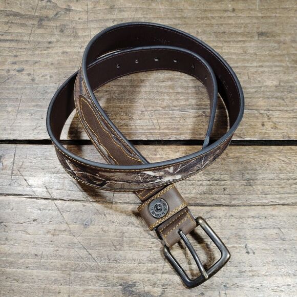 Realtree Camouflage Belt Men's Size L 38/40 Camo Brown Workwear Western Hunting - Picture 1 of 8